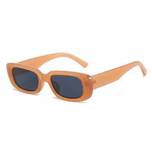 Rectangle SunglassesRetro Driving Glasses 90’s Vintage Fashion Narrow Square Frame UV400 Protection Beige