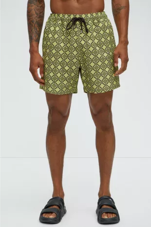 Checkered Mosaic Swim Mid Trunk