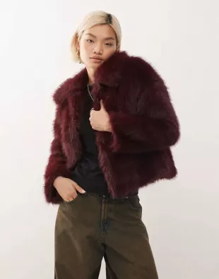Reclaimed Vintage Faux Fur Boxy Jacket