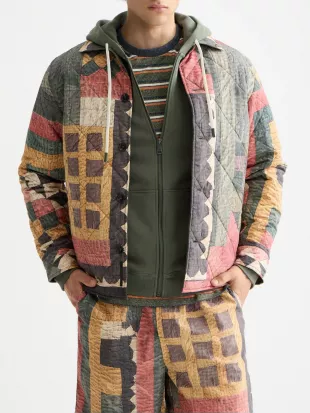 Patchwork Mountain Print Overshirt