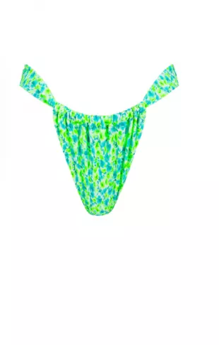 Ruched Thong Bikini Bottom - Apple Blossom