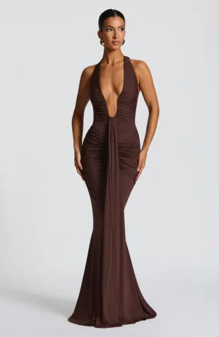 Rosetta Maxi Dress  Plum Brown
