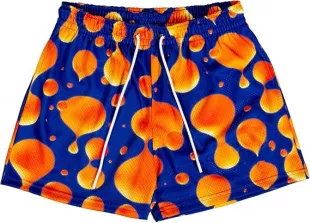 Art Graphic Shorts Casual Athletic Running Shorts Cool Streetwear Designer Shorts Drawstring (02 Art Blue&Yellow,X-Small)