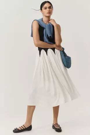 Michelle Sleeveless Colorblock Midi Dress