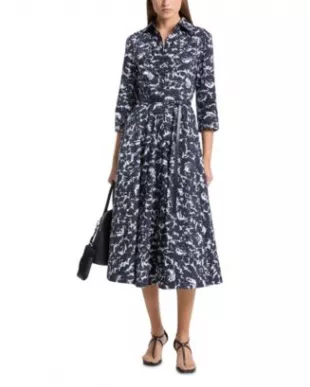 Belted Poplin Shirt Dress