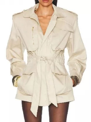 Sophina Brown Nemesis 2026 White Zip Jacket