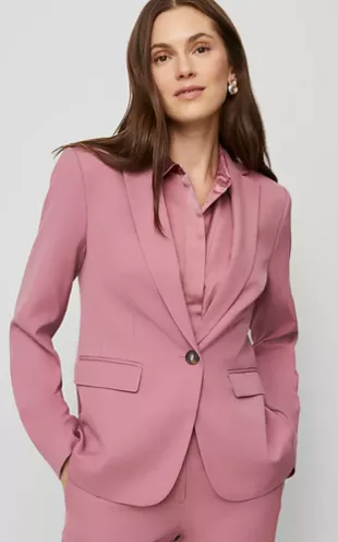 The Long Notched One Button Blazer