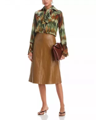 Cabalgando Scarf-detailed silk Crepe de chine Shirt