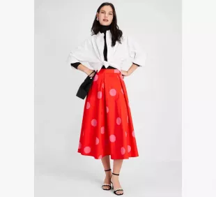 Giant Dot Faille Skirt