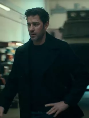 Jack Ryan: Ghost War John Krasinski Black Peacoat