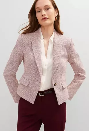 One Button Fitted Blazer