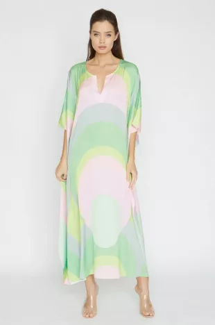 Diva Scoop Citron Long Caftan by Wrap Up