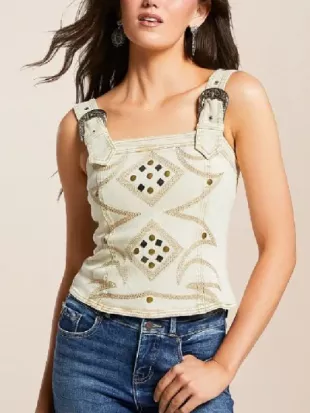 Marshals S01 Morgan Lindholm Buckle Studded Top
