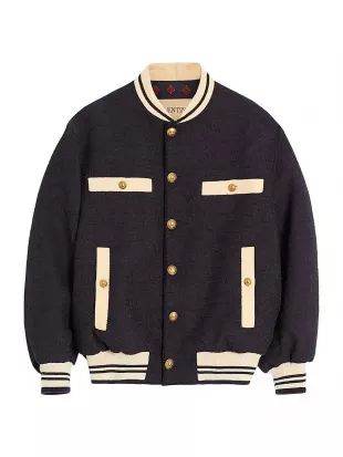 Cotton Tweed Bomber Jacket