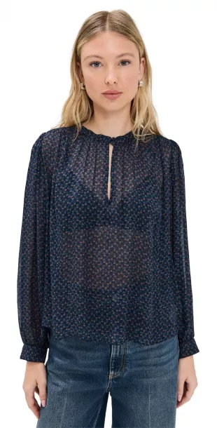 Bibiana Blouse in Navy Multi