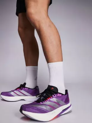 Running Adizero Boston 13 Trainers in Purple and Silver