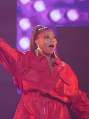 Queen Latifah 52nd American Music Awards Red Jumpsuit
