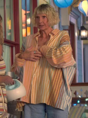 The Four Seasons S02 Kerri Kenney Striped Shirt Dress