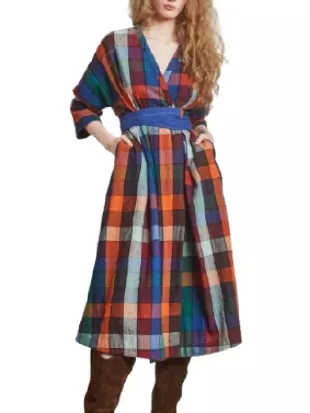 The Four Seasons 2026 Anne Multi-color Checked Wrap Coat