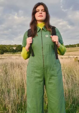 Ragan Cotton Jumpsuit in Posy Green