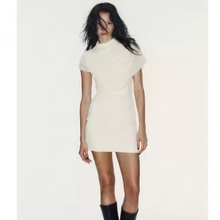 Short Dress With Combination Cape