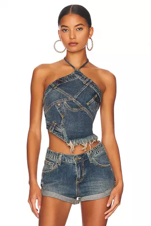 Denim Halter Top
