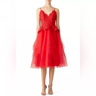 Nha Khanh Red Rue Dress Size 6 US $895