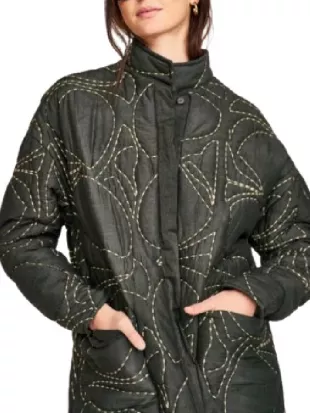 The Four Seasons S02 Kerri Kenney Charcoal Quilted Jacket