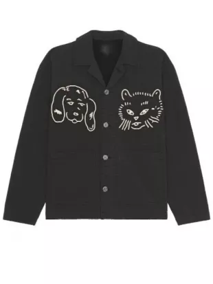 Off Campus 2026 Dexter Cat & Dog Graphic Jacket