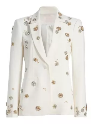 Hacks S05 Jean Smart White Flowers Embellished Blazer