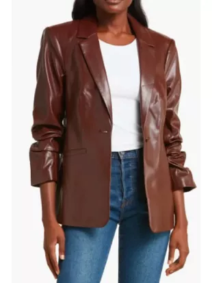 The Young & the Restless Sharon Case Brown Leather Blazer