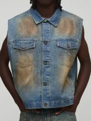 Sincere Rhea Love Island USA S08 Embellished Denim Vest