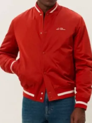 Off Campus 2026 Beau Maxwell Red Varsity Jacket