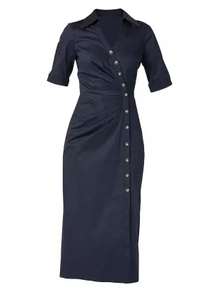 Margo Stretch Bengaline Midi-Dress
