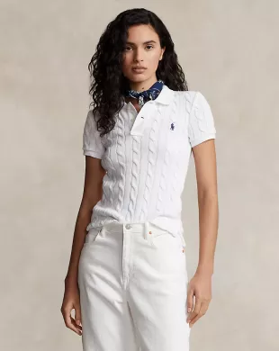 Cable-Knit Polo Shirt