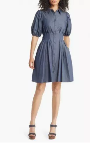 Puff Sleeve Shirtdress