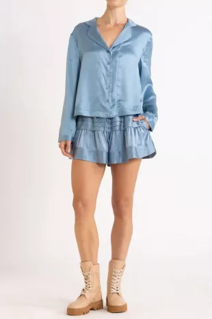 Essential Silk Shirt in Steel
