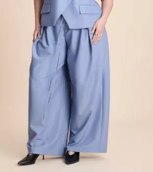Pleat Detail Trouser With Long Belt
