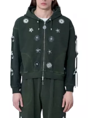 Off Campus S01 Julia Sarah Stone Green Embellished Sweatshirt