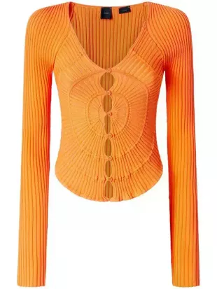 v-neck Ribbed Cardigan