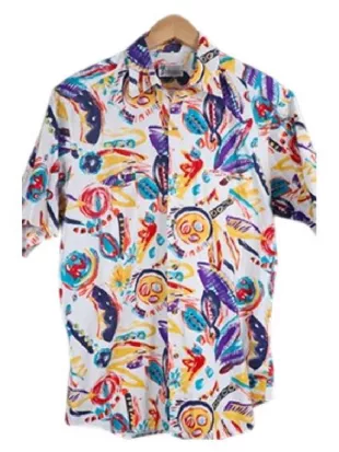 Beverly Hills 90210 David Silver Multicolor Print Shirt