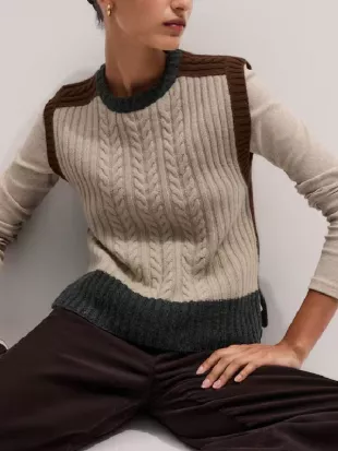 The Four Seasons S02 Tina Fey Cable Knit Sweater Vest