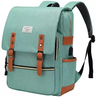 Green Vintage Laptop Backpack