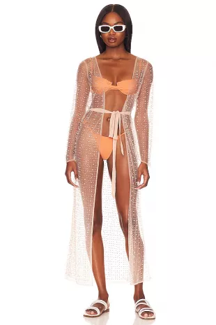 Late Nights Pearl Mesh Cardigan