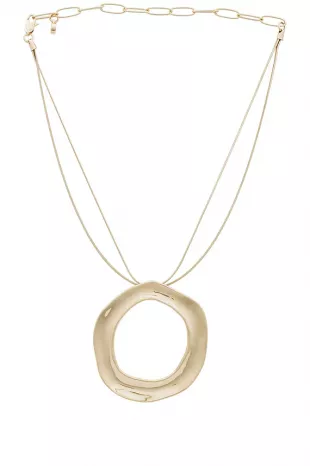 Gold Open Circle Pendant Necklace