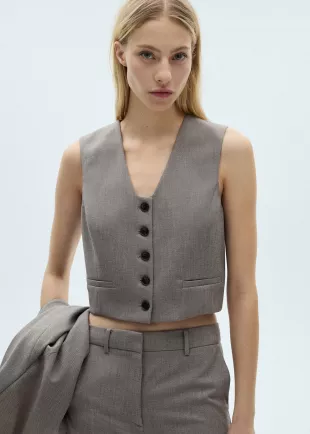 Cropped suit Waistcoat