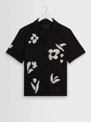 Love Island UK S13 Sumraj Toor Black Applique Shirt