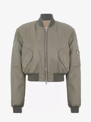 Not Suitable For Work Abby Chilukuri Green Bomber Jacket