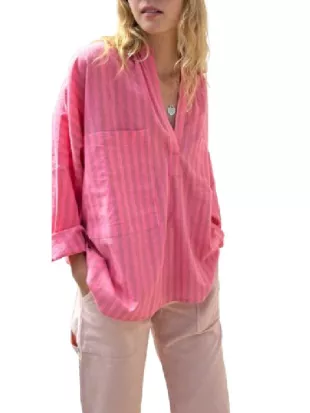 The Four Seasons S02 Kerri Kenney Pink Striped Shirt