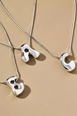 Bubble Letter Monogram Necklace
